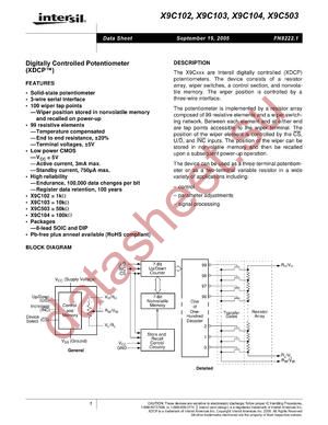 X9C104SI-Z datasheet  