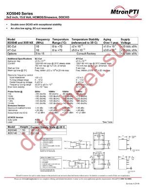 XO5140 datasheet  