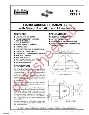 XTR112UA/2K5 datasheet  