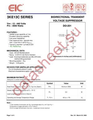 3KE170C datasheet  