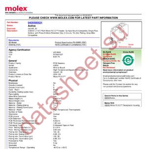 43650-0521 datasheet  