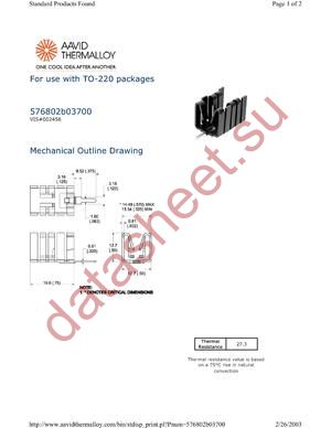 576802B03700 datasheet  