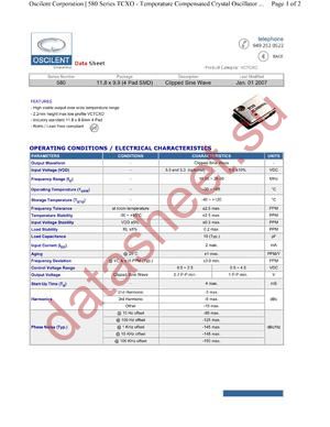 580-22.0M-315G datasheet  