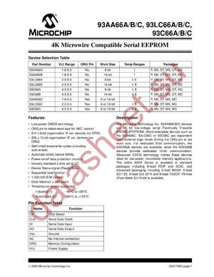 93AA66A-I/SNG datasheet  