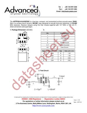 ACTF530/418.0/QCC8C datasheet  