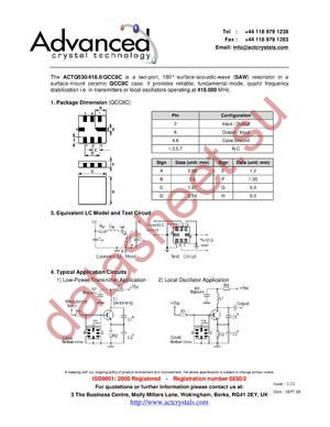 ACTQ530/418.0/QCC8C datasheet  