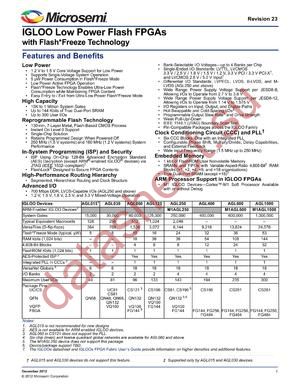 AGL1000V5-FGG484PP datasheet  