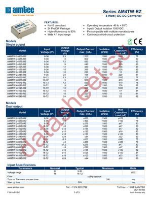 AM4TW-4809S-RZ datasheet  