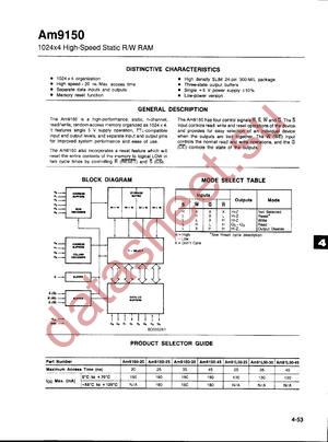 AM9150-25/BUA datasheet  