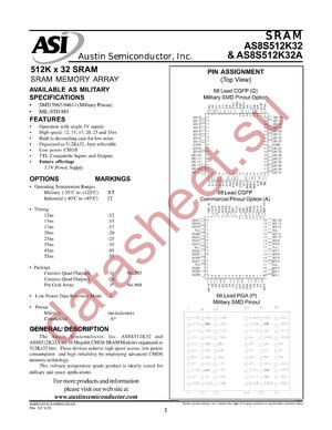 AS8S512K32AQ1-45L/XT datasheet  